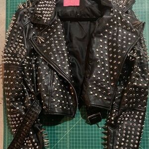 Spiked Black Leather Jacket